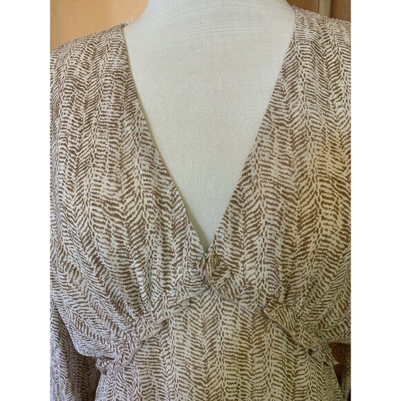 Mocha Ruffled Cottage Prairie Midi Dress By Very J High Low Hippy Boho Large EUC - Picture 4 of 15